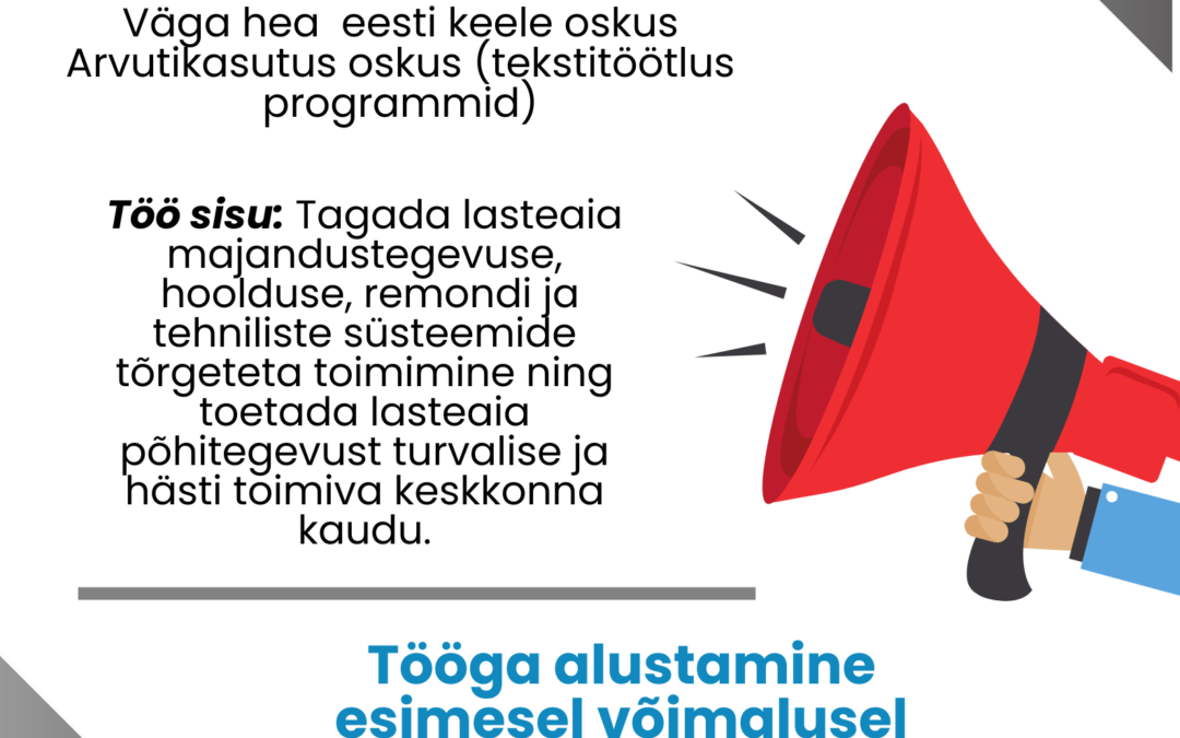 Mustvee lasteaed otsib haldusjuhti