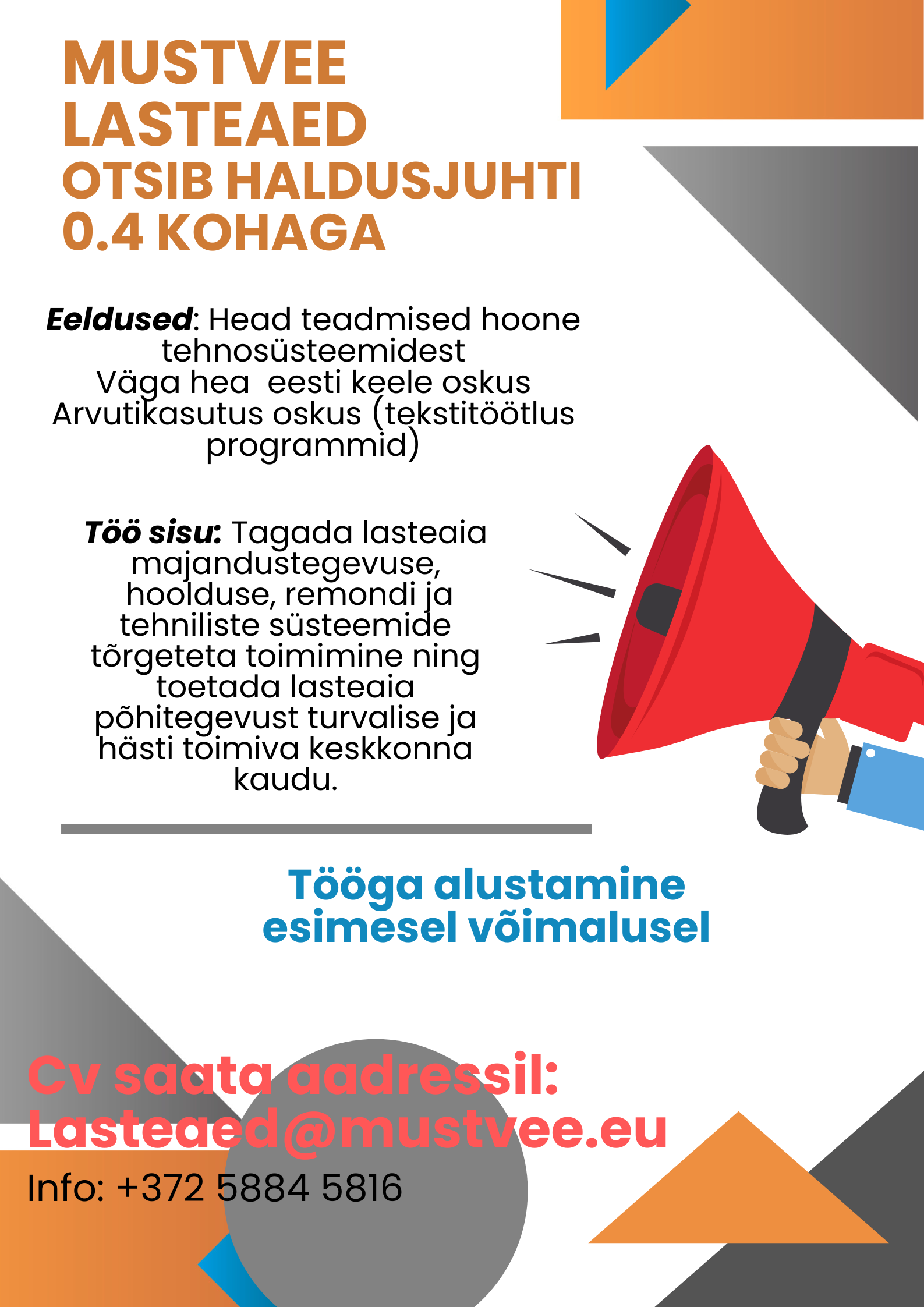 Mustvee lasteaed otsib haldusjuhti