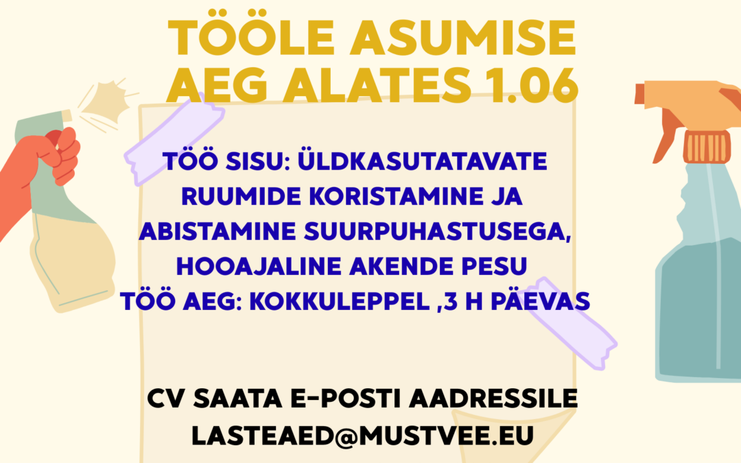 Otsime abitöölist Mustvee majja!