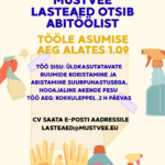 Mustvee Lasteaed võtab tööle koristaja!